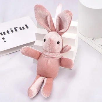 Peluş oyuncak Dileğiyle Tavşan Keten Kolye Anahtarlık 20CM Tavşan Bebek Düğün Doğum Günü Partisi Dekorasyon Çocuklar için noel hediyesi
