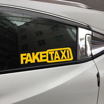 Evrensel Komik SAHTE TAKSİ Araba Oto Sticker FakeTaxi Çıkartması Amblem Kendinden Yapışkanlı Vinil Araba Aksesuarları İçin