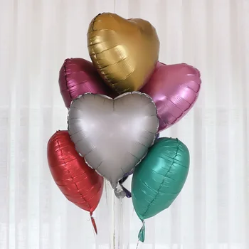 5/10 adet Metal Gül Altın 18 inç Kalp Folyo Balon Bebek Duş Düğün Doğum Günü sevgililer Parti Aşk Kalp Helyum Balaos Dekor