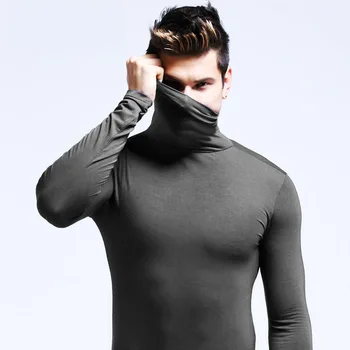 2022 erkek Kış sıcak Uzun Kollu Dip Üstleri Balıkçı Yaka Rahat Yüksek Kaliteli termal iç çamaşır Giyim Erkekler İçin