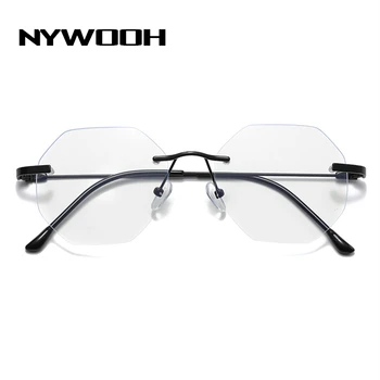 -1.0 1.5 2.0 ila 4.0 Çerçevesiz Bitmiş Miyopi Gözlük Kadın Erkek Düzensiz Metal Gözlük Reçete Basiretsiz Gözlük