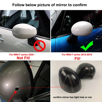 Mini Cooper için Bir S JCW F54 F55 F56 F57 F60 Önce Temmuz 2019 Siyah Bayrak Araba Dış Dikiz Aynası Çıkartmalar Kapakları