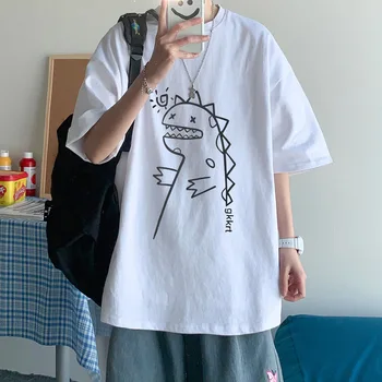 Erkek Pamuk Moda T-shirt Komik Erkek Yaz Tişörtleri Erkek Büyük Boy Tee Gömlek 5XL Rahat T Shirt Tee Adam Streetwear