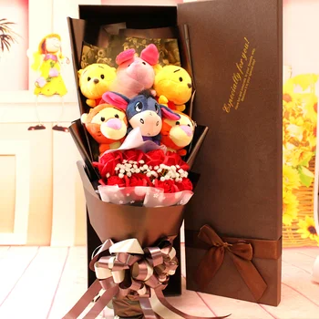 Oyuncak ayı Dolması Hayvan peluş oyuncak Karikatür Buket Hediye Kutusu Yaratıcı Doğum Günü sevgililer Günü noel hediyesi