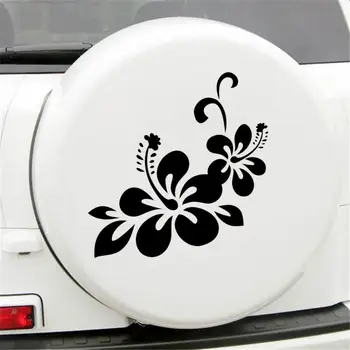 Araba Sticker Güzel Hawaiian ebegümeci çiçeği Çiçek Oto çıkartma Kendinden yapışkanlı Araba Vücut Pencere Kişiselleştirilmiş Dekorasyon