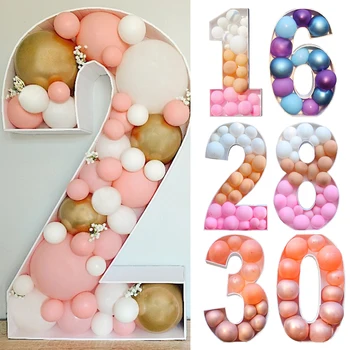 73cm Dev Doğum Günü Figürü Balon Dolum Kutusu DIY Balon Çerçeve Doğum Günü Partisi için Bebek Duş Düğün Balon Numarası Çerçeve Kutusu