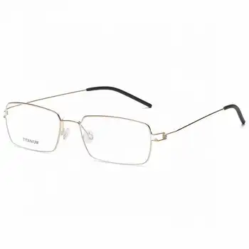 Gözlük Çerçevesi Erkekler Ultralight Jant Vidasız Gözlük Klasik Kare İş Reçete Lensler Gözlük Saf Titanyum Gözlük