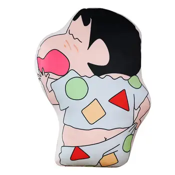 Sevimli Mum Boya Shinchan Çift Taraflı Baskılı peluş oyuncak Yastık Karikatür Animasyon Çevreleyen Yurt Başucu Yastık Kız Bebek Hediye