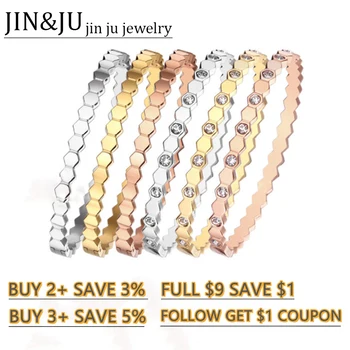 JIN&JU Stainless Steel Bracelet Bangles For Women Gift Jewelry Accessories украшения2021 бижутерия подарок девушке Bijoux Femme