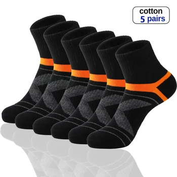 Yüksek Kalite 5 Pairs Lot Erkekler Pamuk Çorap Siyah spor çorapları Rahat Çalışma Yaz Çorap Erkekler Nefes Erkek Çorap Sokken Size38-45