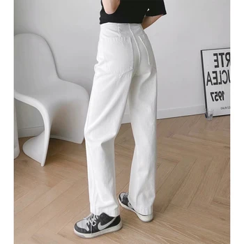 GOPLUS Y2k Kot Kore Moda Düz Pantolon Kadın Yüksek Bel Siyah Beyaz Jean Vintage Femme Pantalon Blanc Hosen Damen C11676