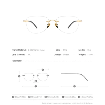 FONEX Titanyum Gözlük Çerçevesi Erkekler 2021 Yeni Çerçevesiz Reçete Kare Gözlük Kadınlar Çerçevesiz Miyopi Optik Gözlük 855