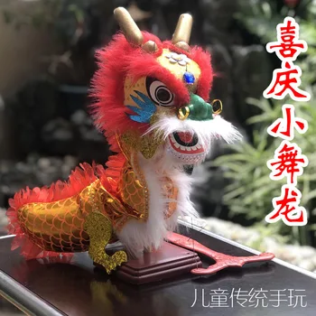 Doldurulmuş hayvan peluş oyuncak Çin Tarzı Kutlamak Ejderha Dans Geleneksel Manuel İplik Kaldırma Ejderha Performans Prop Çocuk için
