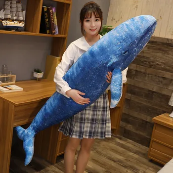75/110/130cm Simülasyon Deniz Köpekbalığı Hayvan Dev Mavi Balina peluş oyuncak Gerçekçi Deniz Hayvan Dünya Balık dolgu yastık Fotoğraf Aracı