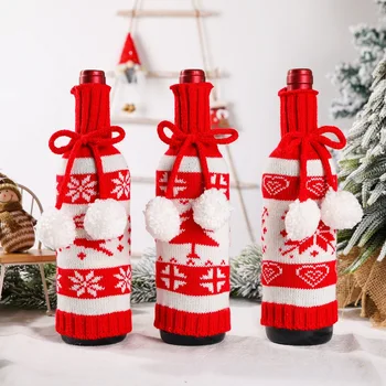 2022 Noel şarap şişesi tozluk Merry Christmas Süslemeleri Ev için Noel Süs Yeni Yıl 2023 Noel Hediyeleri Navidad