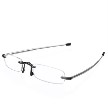 SOPRETTY Mini Çerçevesiz Katlanır okuma gözlüğü Erkek Kadın Katlanabilir Cep Presbiyopi Okuyucu Hipermetrop Gözlük diyoptri +1.0---+4.0