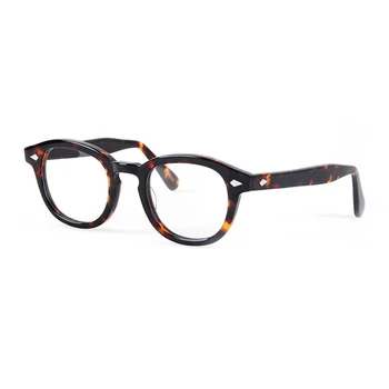 Johnny Depp Gözlük Erkekler Vintage Asetat Gözlük Çerçevesi Kadın Marka Tasarım Bilgisayar Şeffaf Optik Gözlük Kutusu İle