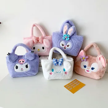 Sanrio Cinnamoroll pelüş çanta Benim Melody Anime Çanta Kt Kedi Purin Köpek Kuromi Peluş Sırt Çantası Hediye Kızlar için