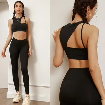 Spor Yoga Setleri Kadın Spor Giyim Kırpma Üst Aktif giyim Spor Giyim Spor Yoga Egzersiz Kıyafet Takım Elbise Yüksek Bel Spor Tayt