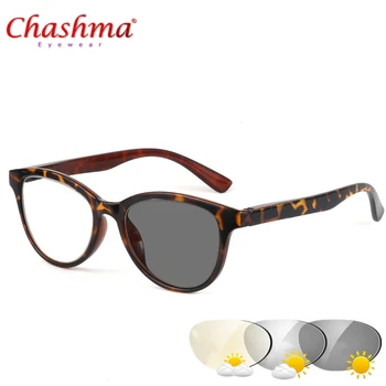 Chashma Yeni Tasarım Fotokromik okuma gözlüğü Kadın Erkek Presbiyopi Gözlük güneş gözlüğü renk değişikliği ile Diyoptriden