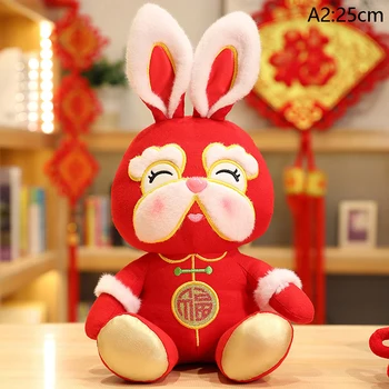 Çin Zodyak Fortuna Büyükbaba Tavşan Yeni Yıl Tang Takım Elbise Sevimli Tavşan Ev Dekor doldurulmuş oyuncak Hediye Çocuklar İçin