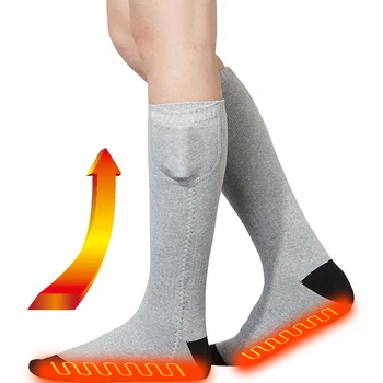 Kış ısıtmalı çorap şarj edilebilir elektrikli ısıtma çorap telefon App 3-leve sıcaklık kontrolü elektrikli çorap termal ayak ısıtıcı