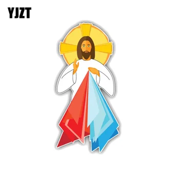 YJZT 6.7 CM * 15.2 CM İsa Mesih Kutsal Kalp İlahi Merhamet Din PVC Araba Sticker 11-00367