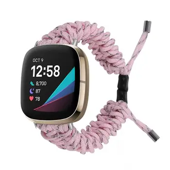 Dokuma kumaş band Fitbit sense sense 2 akıllı saat kayışı Ayarlanabilir Kadın Bayan örgülü kayış fitbit versa için 3 versa 4 bant