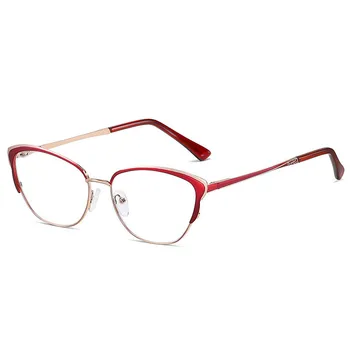 Kedi gözü Moda Metal Yarım Jant Kadın Gözlük Kadın okuma gözlüğü Presbiyopik Gözlük +1.0+1.5+2.0+2.5+3.0+3.5+4.0