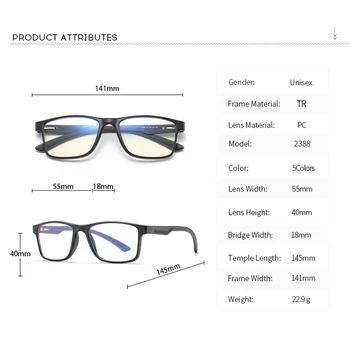 Reven2388 TR90 Kare Gözlük Çerçeve Erkekler Kadınlar Vintage Reçete Gözlük Çerçeve Miyopi Optik Gözlük mavi ışık Gözlük