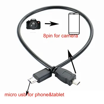 OTG veri kablosu için nikon kamera için akıllı telefon tablet telefon mikro usb 8 PİN kablosu