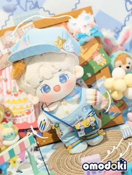 Oyuncak bebek giysileri için 15cm / 20cm Idol Bebek Aksesuarları Peluş Bebek Giyim mavi tulum Takım Elbise doldurulmuş oyuncak Bebek Kıyafet El Yapımı
