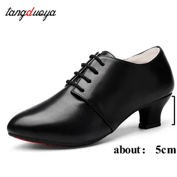 Modern Latin Dans Ayakkabıları Kadın Bayanlar Balo Salonu Tango Dans Ayakkabıları Kapalı Ayak Kauçuk taban Yüksek Topuklu 5cm dans ayakkabıları