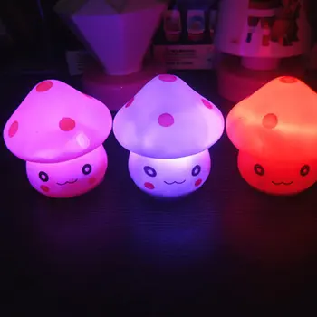 Yeni sevimli LED mantar lamba parti ışıkları yumuşak bebek çocuk uyku Nightlight 7-renk değiştirme Mini lamba NoveltyLuminous oyuncak hediye