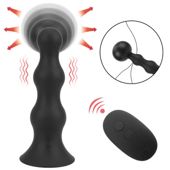 85mm Butt Plug Kablosuz Uzaktan Kumanda Şişme Anal Dilatör Erkek prostat masaj aleti Anal Boncuk Vibratör Yetişkin Ürünleri Erkekler için