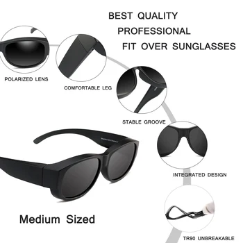 POLARSNOW Marka Oval Güneş Gözlüğü Polarize Gözlük Fit Üzerinde Reçete Gözlük UV400 Shades Kapak Miyopi Optik Gözlük
