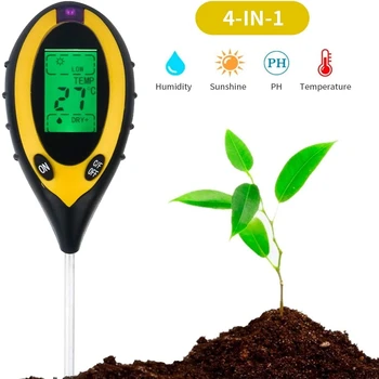 Çok amaçlı 5/4/3 in 1 Toprak Test Cihazı Ölçmek için Toprak Nem PH Sıcaklık Güneş Işığı sıcaklık Saksı Bitkileri Bahçe Tesisi Monitör