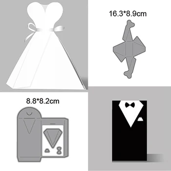 Düğün elbisesi Gömlek Takım Elbise 2022 Yeni Metal Kesme Ölür Scrapbooking Craft Albümü Pullar Kabartma Kart Yapımı İçin Şablon Çerçeve