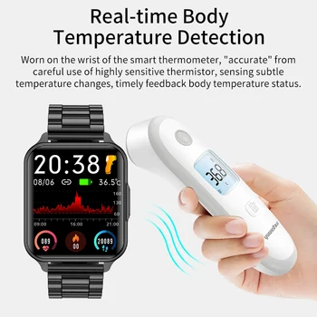 Lıge Vücut Sıcaklığı Smartwatch 2022 İzle Erkekler İçin akıllı saat El Feneri Çağrı Hatırlatma Özel Duvar Kağıdı Spor Spor Saati